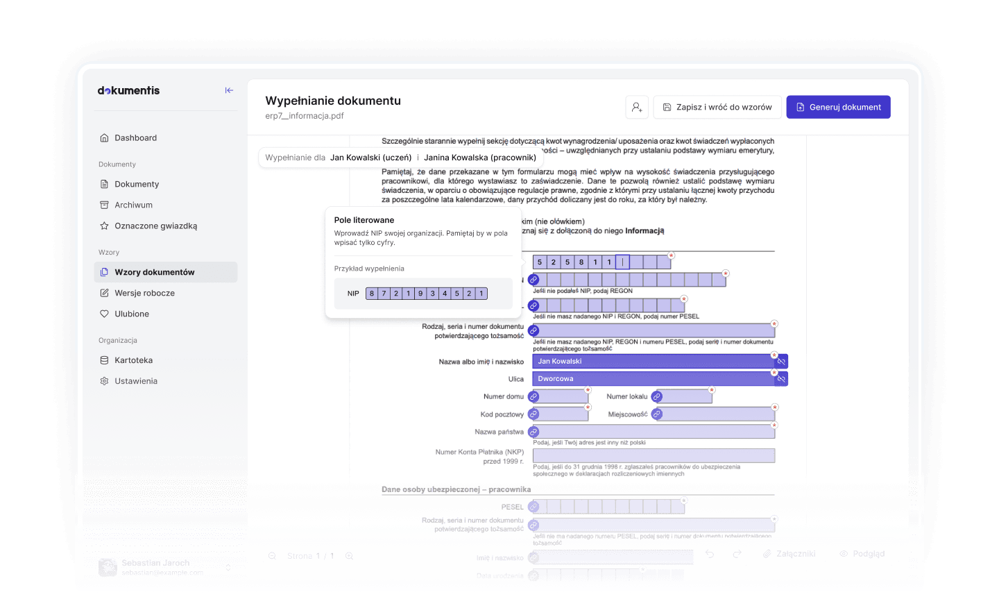 Prezentacja działania platformy